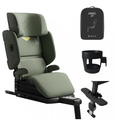 Axkid UP - fotelik samochodowy i-Size 100-150 cm 15-50 kg | Nordic Bloom Green