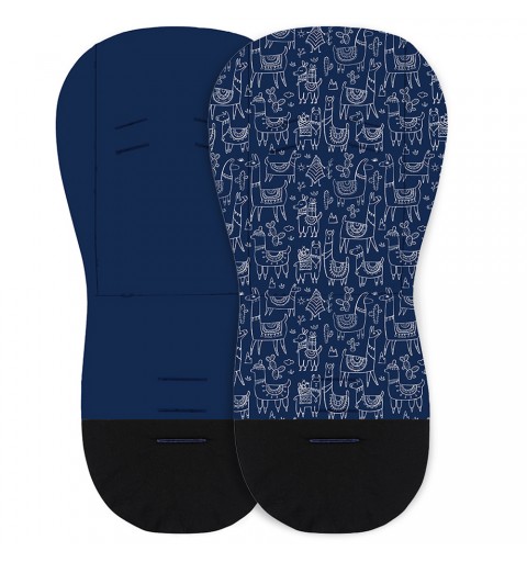 Petite&Mars Foamy - dwustronna wkładka do wózka spacerowego | Blue Lama