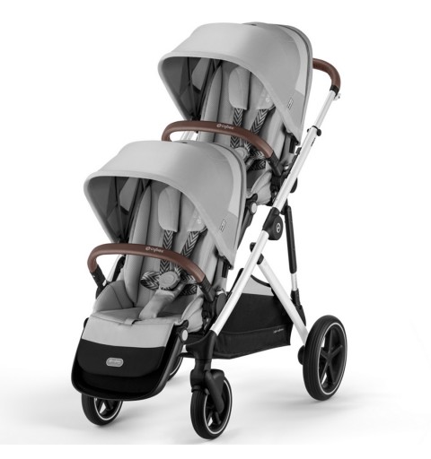 Cybex Gazelle S SLV 2023 -  rozwojowy wózek dla bliźniąt, rok po roku | Lava Grey