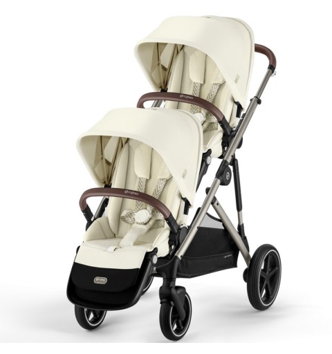 Cybex Gazelle S TPE 2023 -  rozwojowy wózek dla bliźniąt, rok po roku | Seashell Beige