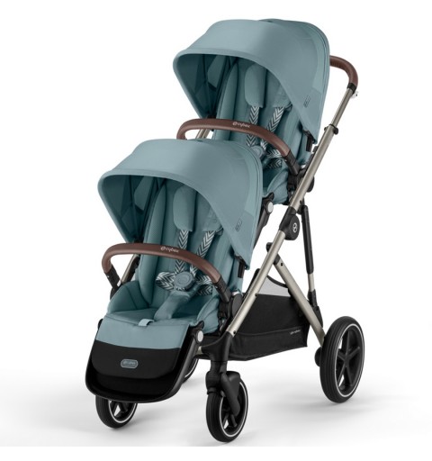 Cybex Gazelle S TPE 2023 -  rozwojowy wózek dla bliźniąt, rok po roku | Sky Blue