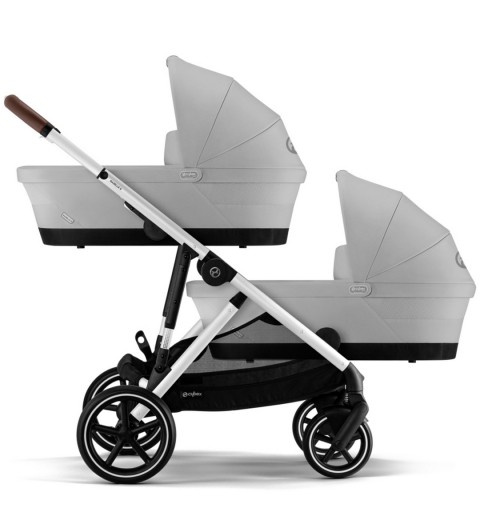 Cybex Gazelle S SLV 2023 - rozwojowy wózek dla bliźniąt, rok po roku, zestaw 2w1 z opcją 3w1 i 4w1 | Lava Grey
