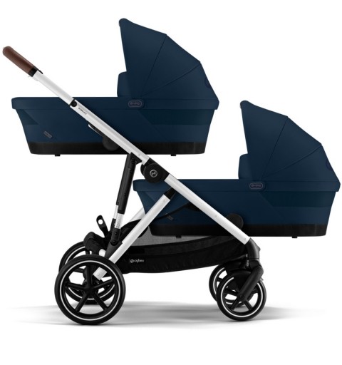 Cybex Gazelle S SLV 2023 - rozwojowy wózek dla bliźniąt, rok po roku, zestaw 2w1 z opcją 3w1 i 4w1 | Ocean Blue