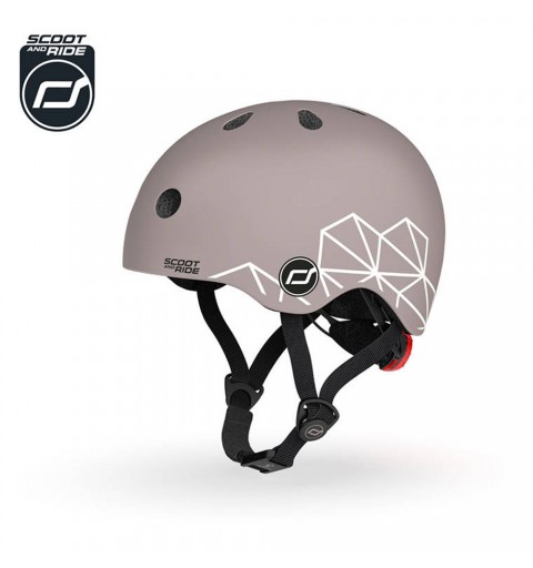 Scoot and Ride Kask Lifestyle - kask dla małych dzieci XXS-S | Brown Lines
