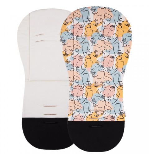 Petite&Mars Foamy - dwustronna wkładka do wózka spacerowego | Faces