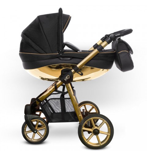 Babyactive Mommy Glossy Black - wózek wielofunkcyjny, zestaw 2w1 z opcją 3w1 i 4w1 | Gold mg01