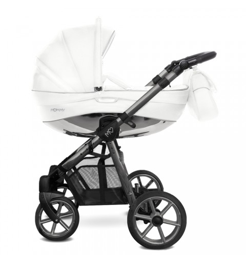 Babyactive Mommy Glossy White - wózek wielofunkcyjny, zestaw 2w1 z opcją 3w1 i 4w1 | Space Gray mgw04