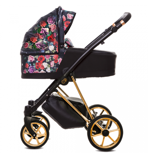 Babyactive Musse - wózek wielofunkcyjny, zestaw 2w1 z opcją 3w1 i 4w1 | Dark Rose - Gold