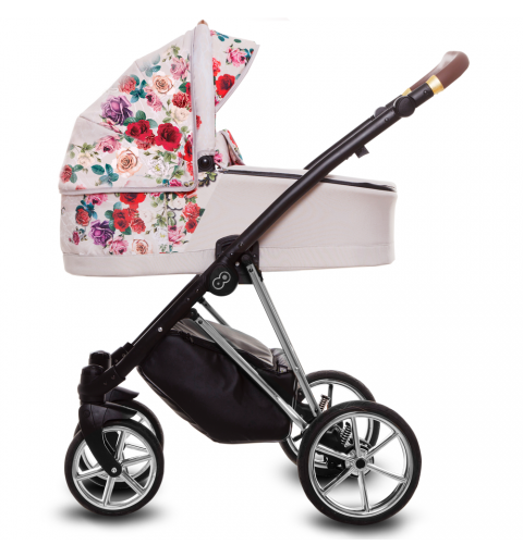 Babyactive Musse - wózek wielofunkcyjny, zestaw 2w1 z opcją 3w1 i 4w1 | Light Rose - Silver