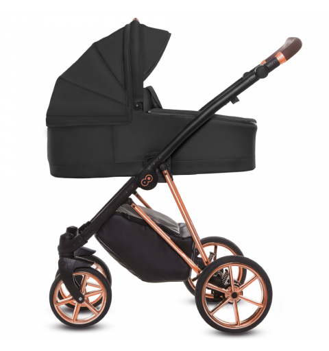 Babyactive Musse - wózek wielofunkcyjny, zestaw 2w1 z opcją 3w1 i 4w1 | Ultra Black - Rose Gold