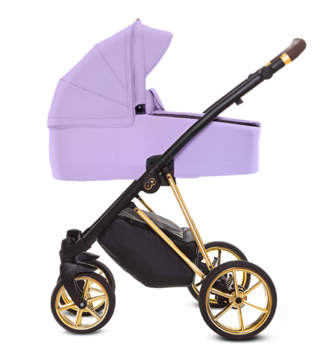 Babyactive Musse - wózek wielofunkcyjny, zestaw 2w1 z opcją 3w1 i 4w1 | Ultra Lilac - Gold