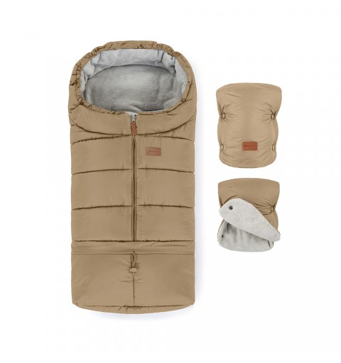 Petite&Mars Jibot + Jasie - Komplet zimowy śpiworek + rękawiczki do wózka | Sweet Toffee