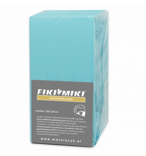 Fiki Miki - prześcieradło jersey 120x60 | Mięta