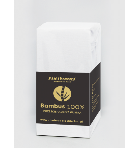 Fiki Miki - prześcieradło bambusowe 120x60 | Białe