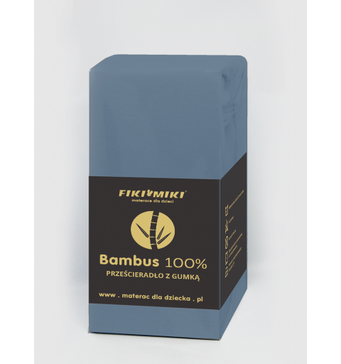 Fiki Miki - prześcieradło bambusowe 120x60 | Niebieskie