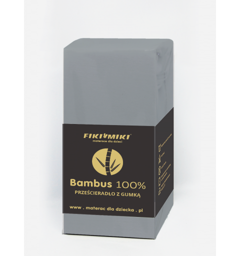 Fiki Miki - prześcieradło bambusowe 120x60 | Szare