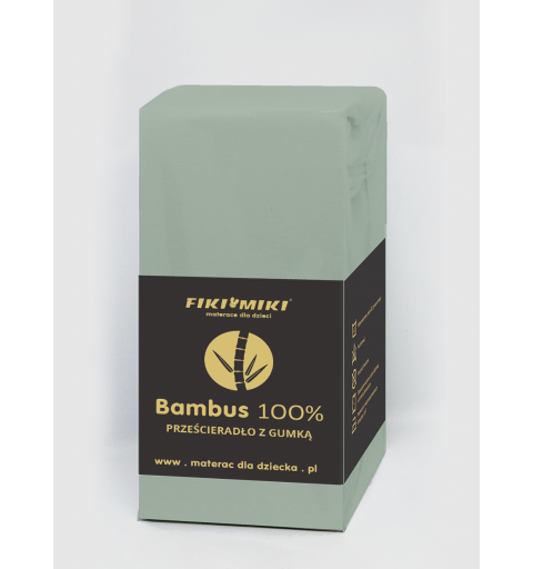 Fiki Miki - prześcieradło bambusowe 120x60 | Zielone