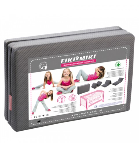 Fiki Miki - Materac do ćwiczeń ruchowych 120x60x5 | szare