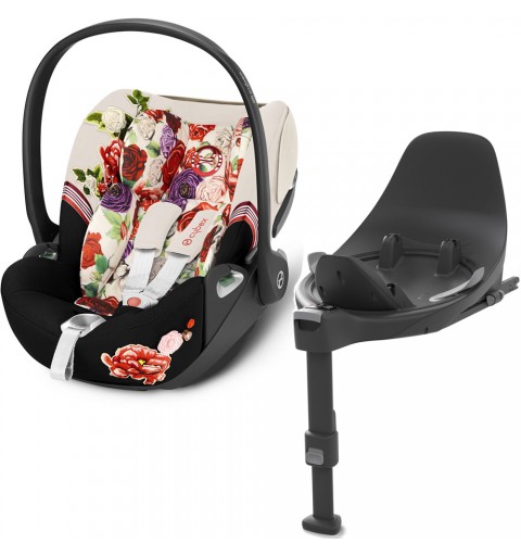 Cybex Cloud T i-Size - rozkładany fotelik samochodowy zestaw z bazą isofix 0-13 kg | Spring Blossom Light