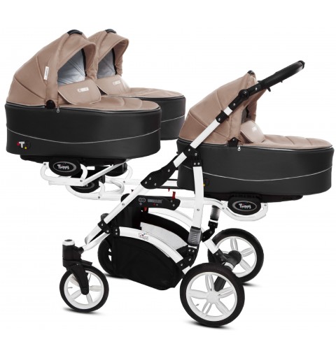 Babyactive Trippy White - wózek wielofunkcyjny, zestaw 2w1 z opcją 3w1 i 4w1 | 12 Beige