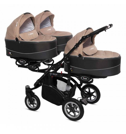 Babyactive Trippy Black - wózek wielofunkcyjny, zestaw 2w1 z opcją 3w1 i 4w1 | 12 Beige