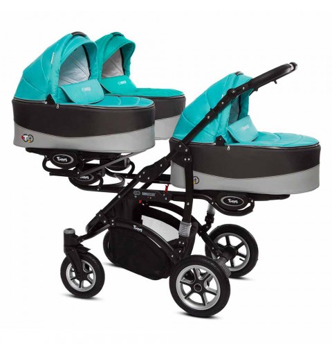 Babyactive Trippy Black - wózek wielofunkcyjny, zestaw 2w1 z opcją 3w1 i 4w1 | 11 Tropic Green