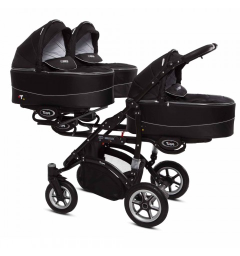 Babyactive Trippy Black - wózek wielofunkcyjny, zestaw 2w1 z opcją 3w1 i 4w1 | 07 Black