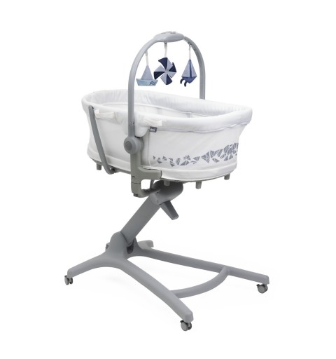 Chicco Baby Hug Air 5w1 PRO  - łóżeczko dostawne, leżak, krzesełko do karmienia | White Cream