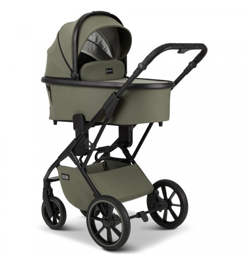 MOON PIÙ - wózek wielofunkcyjny, zestaw 2w1 z opcją 3w1, 4w1 | Moss Green