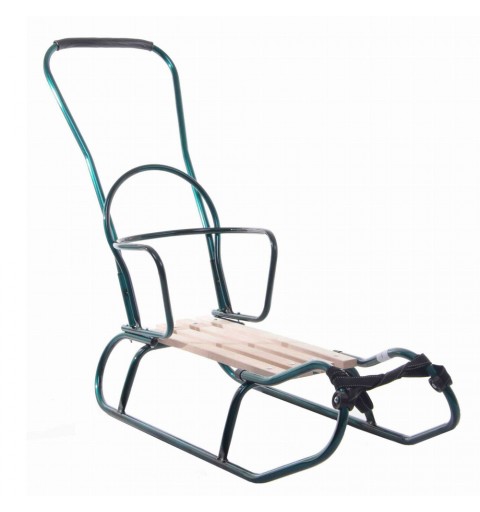 Sanki z oparciem i pchaczem Kubuś | Zielone