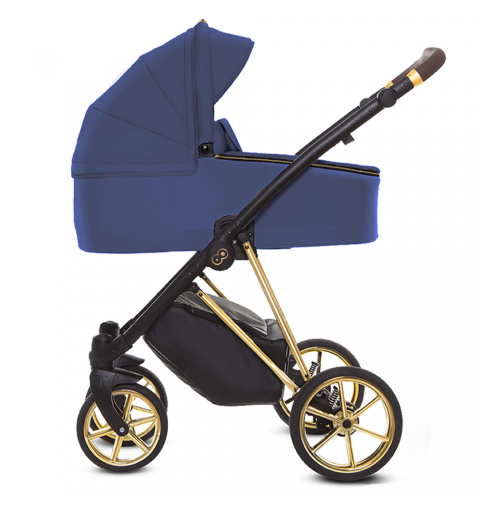 Babyactive Musse Royal - wózek wielofunkcyjny, zestaw 2w1 z opcją 3w1 i 4w1 | Blueberry - Gold