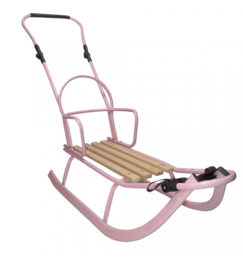 Sanki z oparciem i pchaczem Kubuś 2 | Różowe