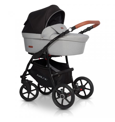 Riko Basic Plus - wózek wielofunkcyjny, zestaw 2w1 z opcją 3w1 i 4w1 | Grey Fox