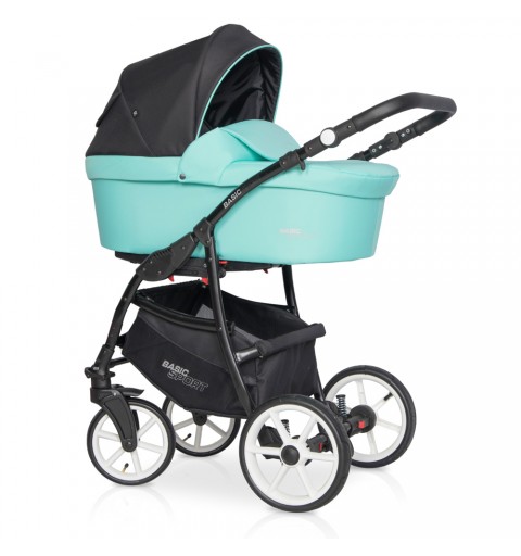 Riko Basic Sport - wózek wielofunkcyjny, zestaw 2w1 z opcją 3w1 i 4w1 | Ceramic Green