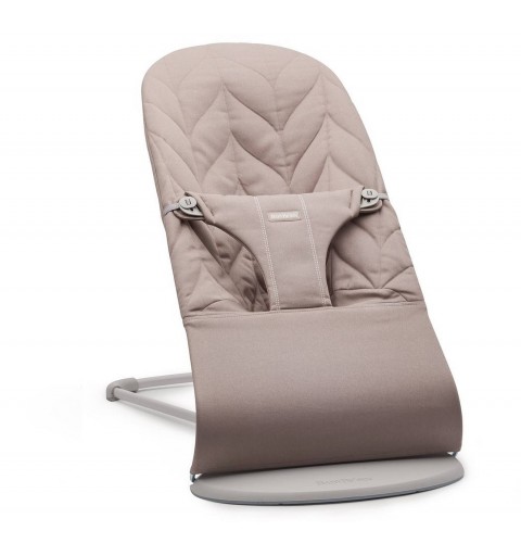 BabyBjorn Bliss - leżaczek, bujaczek, krzesełko | Sand Grey Woven Petal Quilt (rama Light Grey)