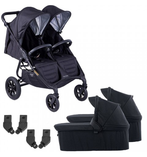 Valco Baby Snap Duo Trend Sport - wózek bliźniaczy, zestaw 2w1 z opcją 3w1 i 4w1 | Ash Black