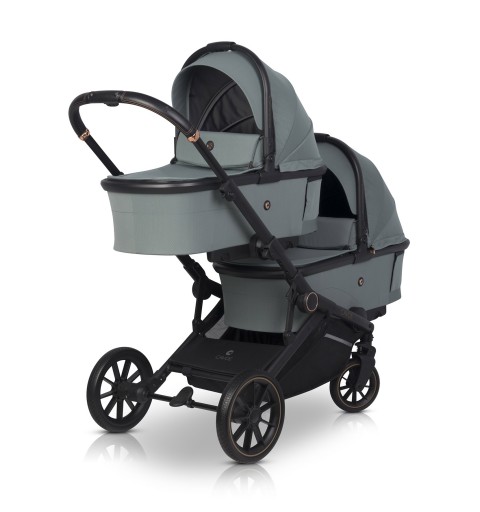 Cavoe Avec - rozwojowy wózek dla bliźniąt, rok po roku z dwoma gondolami | Boho Green