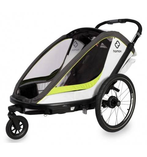 Hamax Breeze - przyczepka rowerowa podwójna | White / Green