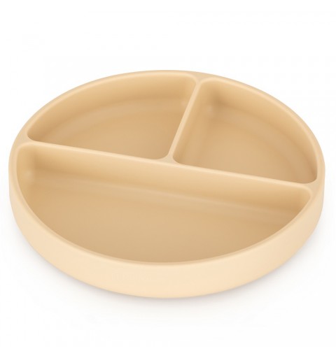 Petite& Mars Take&Match - silikonowy talerzyk z przegródkami okragły  6m+ | Desert Sand