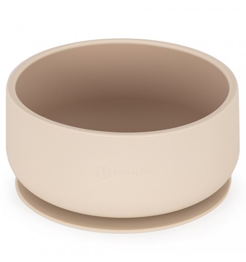 Petite& Mars Take&Match - dwukolorowy silikonowy talerzyk  6m+ | Desert Sand