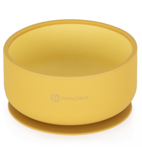 Petite& Mars Take&Match - dwukolorowy silikonowy talerzyk  6m+ | Intense Ochre