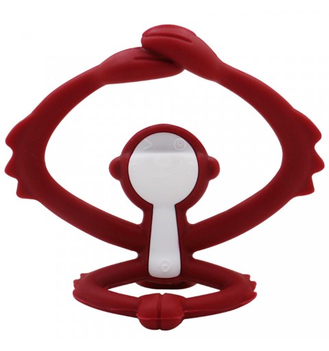 Mombella Małpka - Silikonowy gryzak dla dzieci | Chimney Red