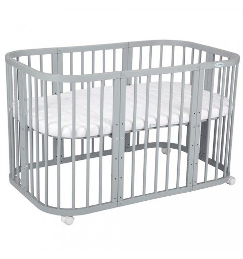 Waldin - łóżeczko drewniane z materacem 7w1 | Szare