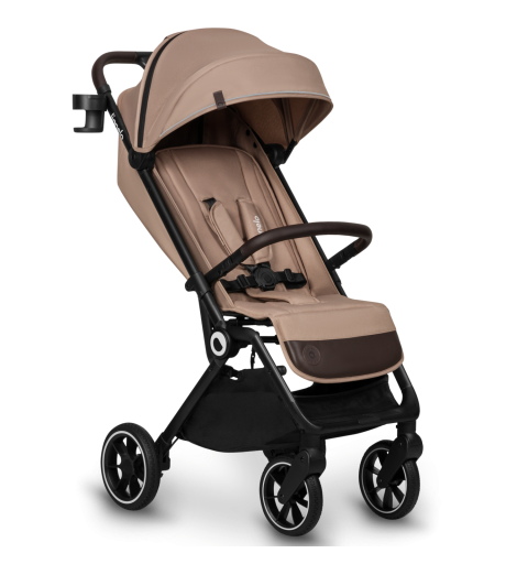 Lionelo Cloe  - komapktowy wózek spacerowy na dużych kołach  | Beige Sand