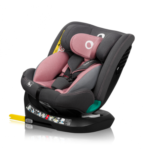 Lionelo Bastiaan one i-Size - obrotowy fotelik samochodowy 0-36 kg | Pink Rose
