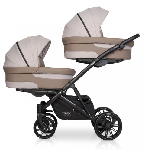 Riko Team - wózek wielofunkcyjny, zestaw 2w1 z opcją 3w1 i 4w1 | Capuccino