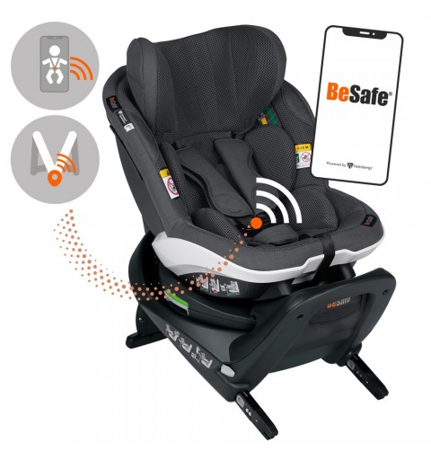 BeSafe iZi Turn M i-Size - obrotowy fotelik samochodowy | Antracyt Mesh