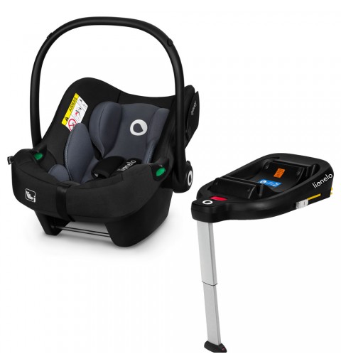 Lionelo Astrid - fotelik samochodowy 0-13 kg zestaw z bazą | Black-Grey