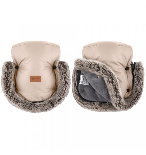 Petite&Mars Furry - Mufka Rękawice do wózka, sanek | Rose Petal