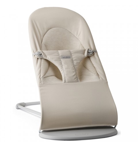 BabyBjorn Balance Soft - leżaczek, bujaczek, krzesełko | Woven Jersey Tri Fabric Jasnobeżowy
